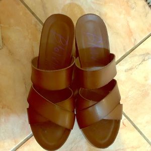 Brown Blowfish Wedge Sandals